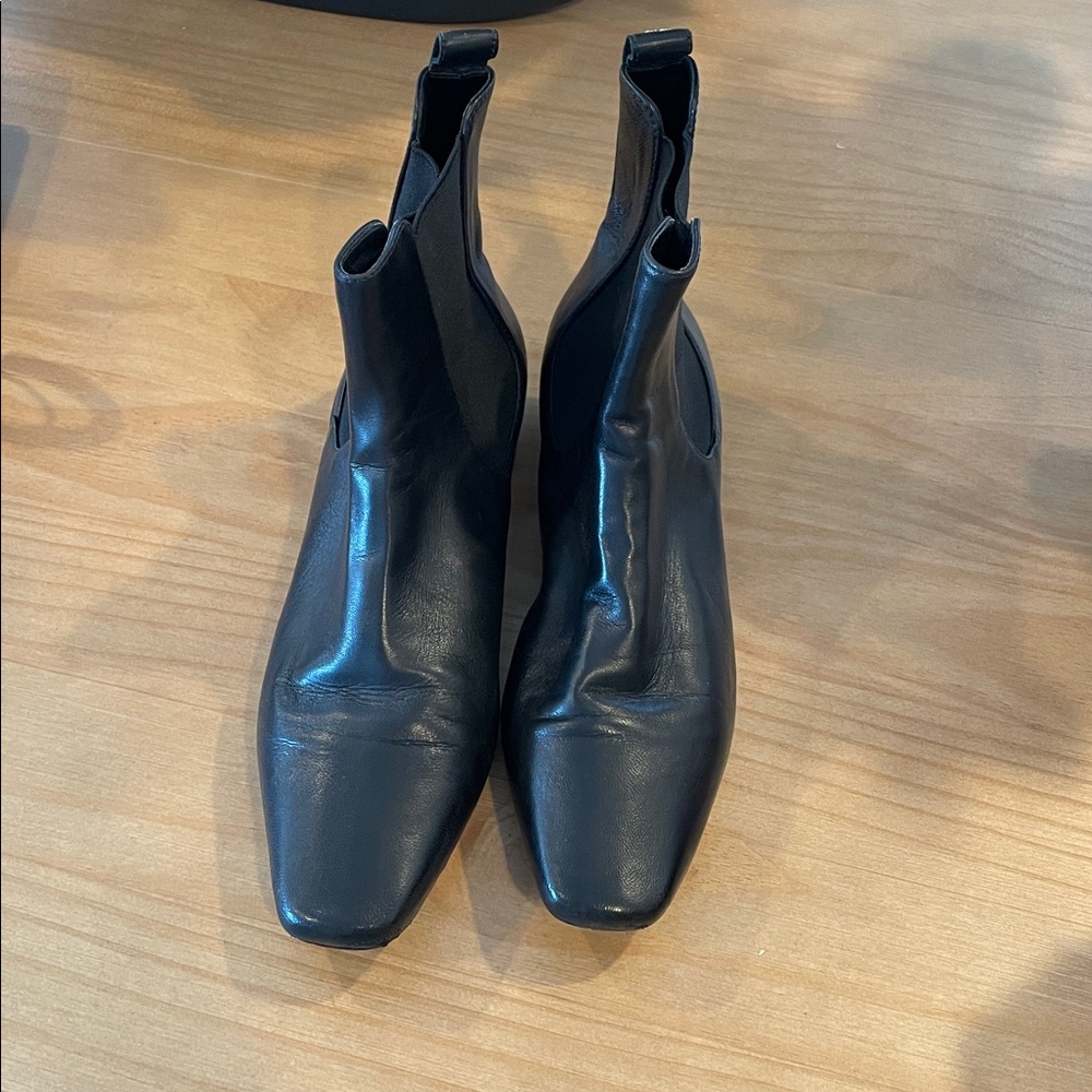 Black Leather Ankle Boots